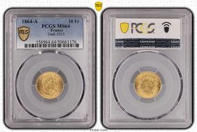 1864-A 10 Fr Gad-1015 MS64