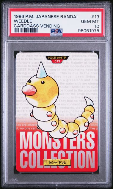 Weedle card PSA 10, cert 98061975