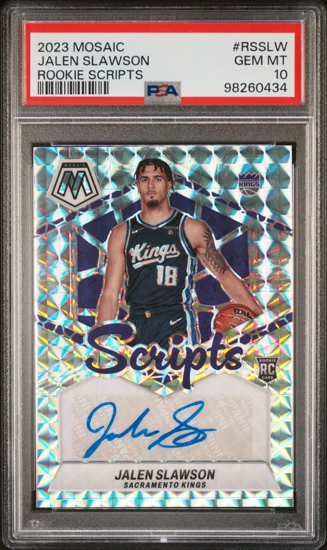 2023 Panini PANINI MOSAIC ROOKIE SCRIPTS #RSSLW Jalen Slawson front