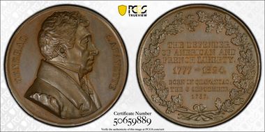 (1824) AE Medal Olivier-35, General Lafayette SP64