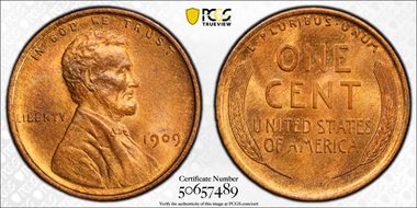 1909 1C Lincoln MS65RB
