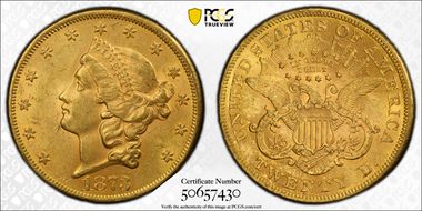 1873 $20 Open 3 MS61