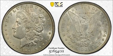 1878 7TF $1 Reverse of 1879 AU58