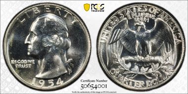 1954 25C PR65