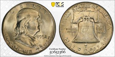 1952-S 50C MS64+