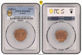 1938(w) 5 Gr MS64RB