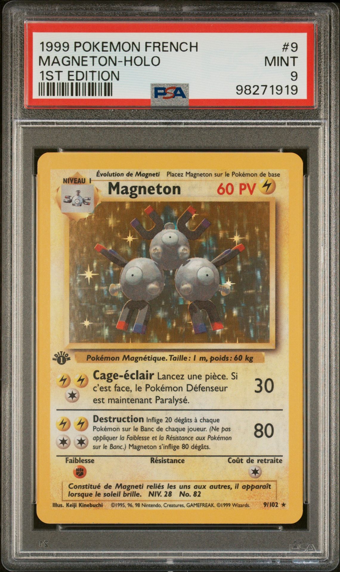 1999 Pokemon POKEMON FRENCH 1ST EDITION #9 Magneton-Holo front