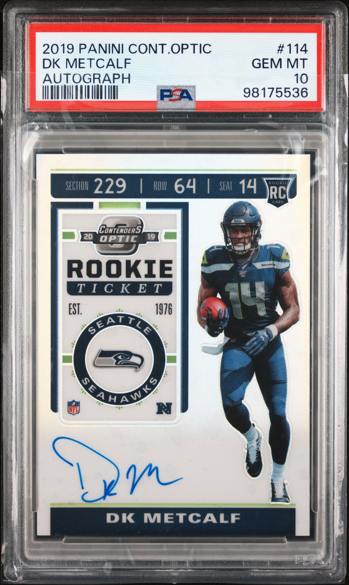 2019 Panini Contenders AUTOGRAPH #114 Dk Metcalf front