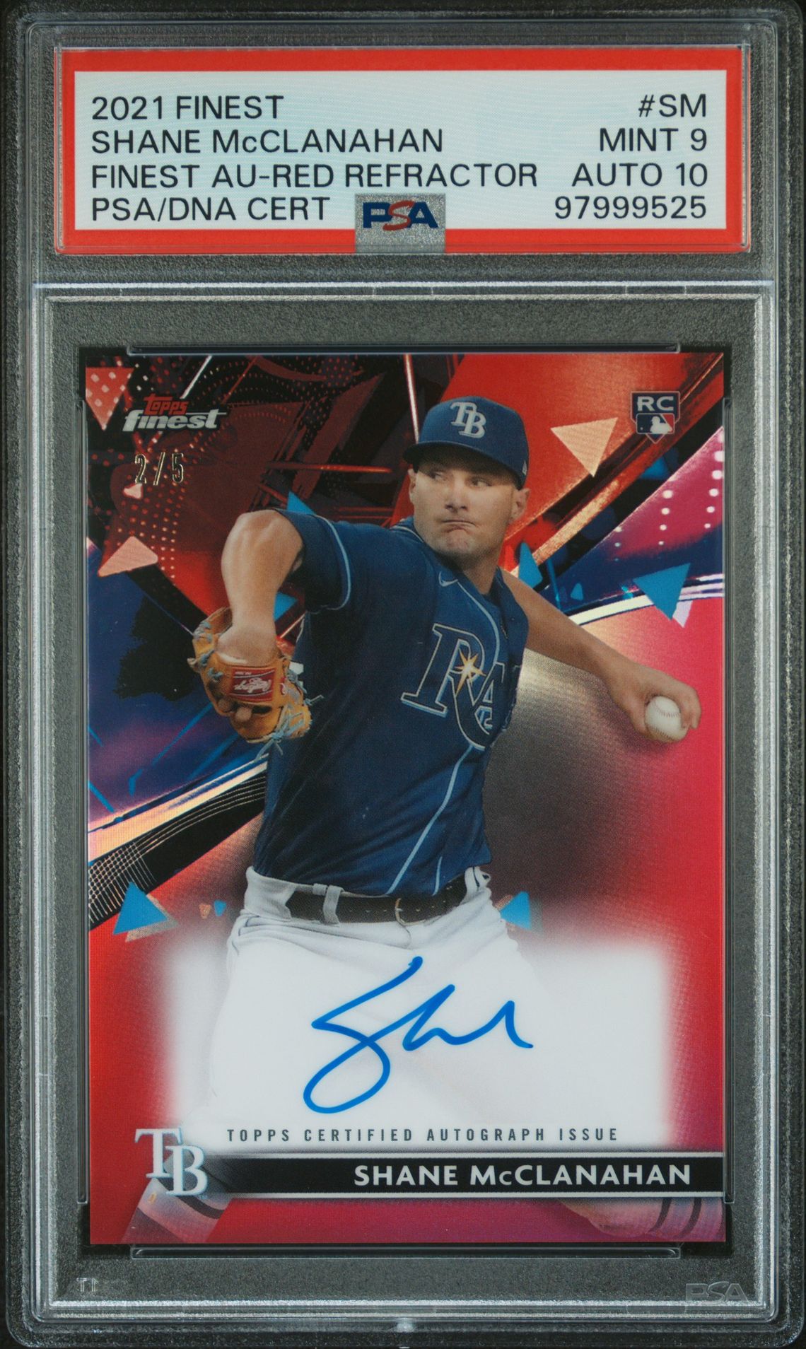 2021 Topps TOPPS FINEST FINEST AUTOGRAPHS Red Refractor #SM Shane Mcclanahan front