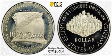 1987-S $1 Constitution PR68DCAM