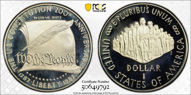1987-S $1 Constitution PR68DCAM