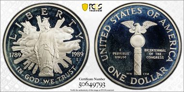 1989-S $1 Congress PR68DCAM