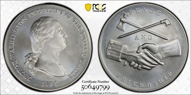 (2018) Medal George Washington "1789"  Silver Matte Finish MS70