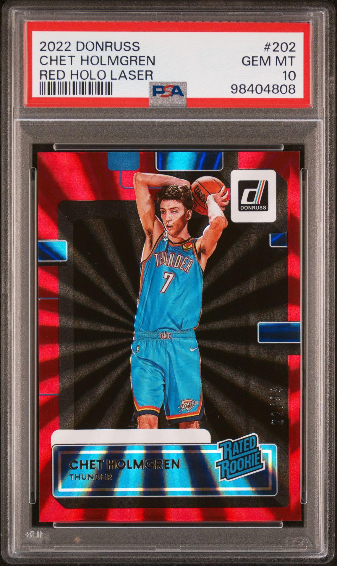2022 Panini PANINI DONRUSS RED HOLO LASER #202 Chet Holmgren front