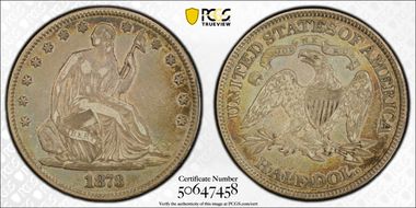 1873 50C No Arrows, Closed 3 VF30