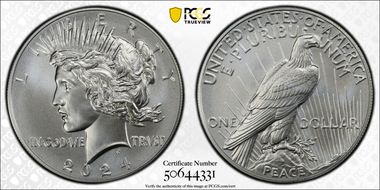 2024 $1 Peace Dollar MS70