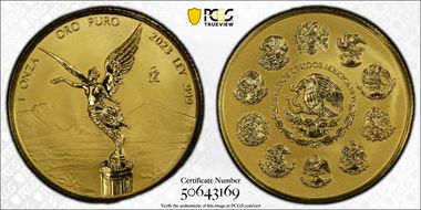 2023-Mo Onza Libertad Gold  Reverse Proof First Strike PR70
