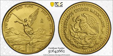 2017-Mo 1/10 oz Libertad Gold MS69