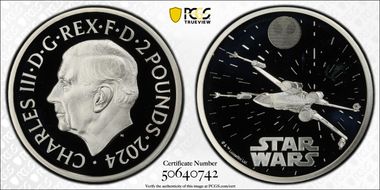 2024 £2 X-Wing Ag Star Wars - Iconic Vehicles PR69DCAM