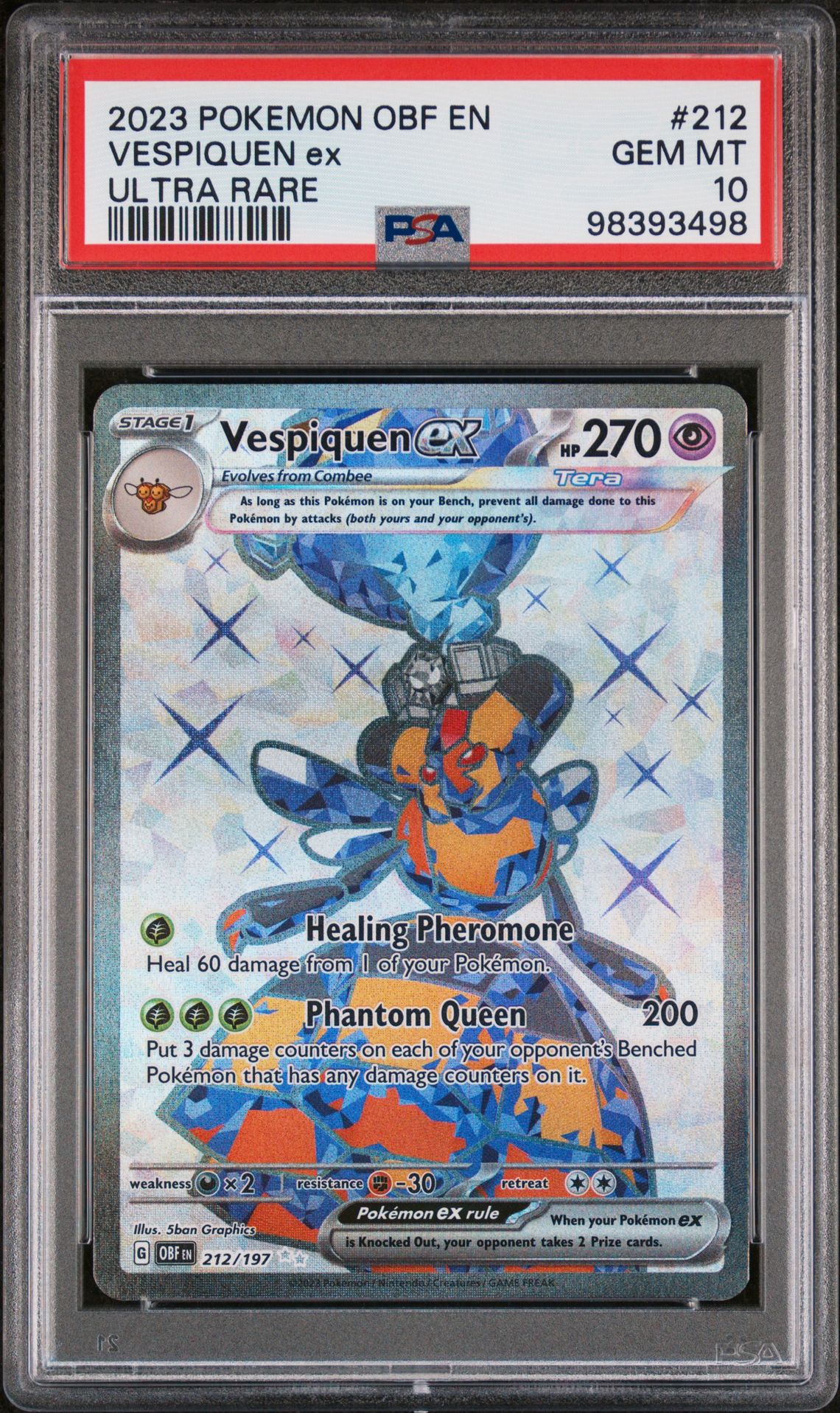 GalaxyGrails.io | 2023 Pokemon Obf EN-Obsidian Flames #212 Vespiquen Ex ...