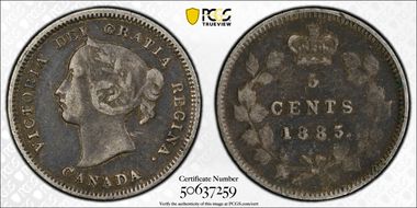 1885 5C Large 5 VF35