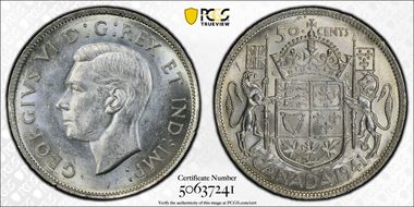 1941 50C Narrow Date MS63