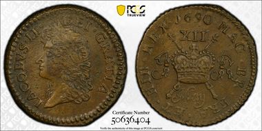 1690 May Shil S-6582B Gun Money AU58