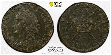 1689 Feb 1/2 Cr S-6579H Gun Money AU50