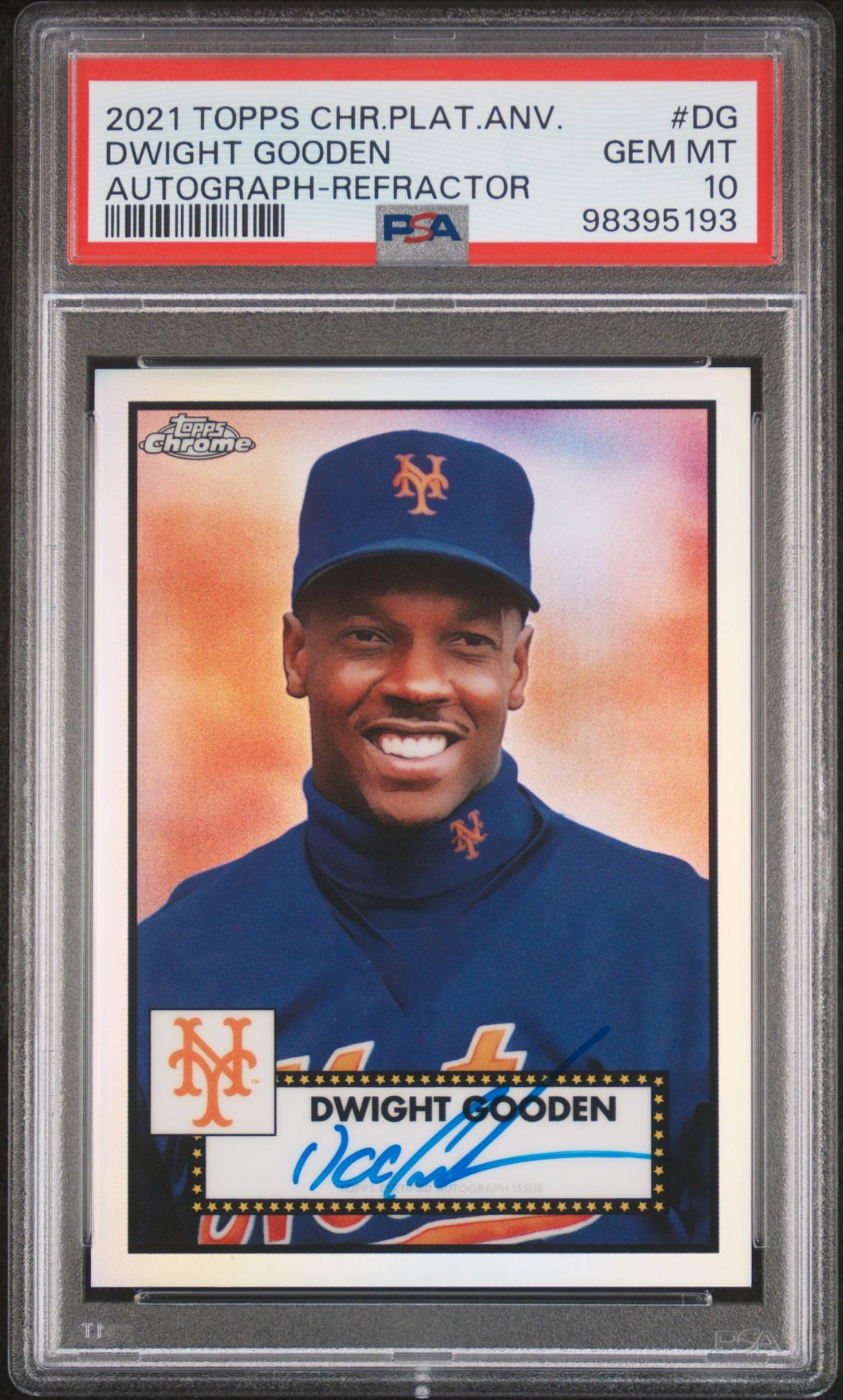 2021 Topps Chrome TOPPS CHROME PLATINUM ANNIVERSARY AUTOGRAPHS REFRACTOR #DG Dwight Gooden front