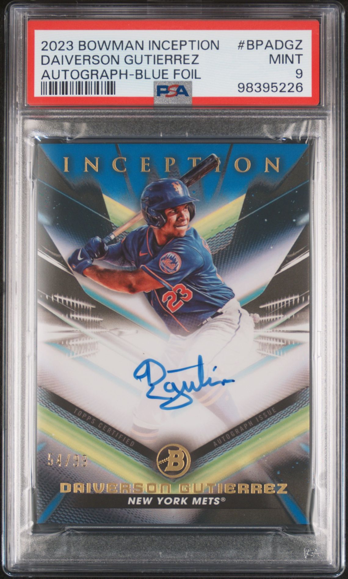 2023 Bowman BOWMAN INCEPTION AUTOGRAPHS Blue #BPADGZ Daiverson Gutierrez front