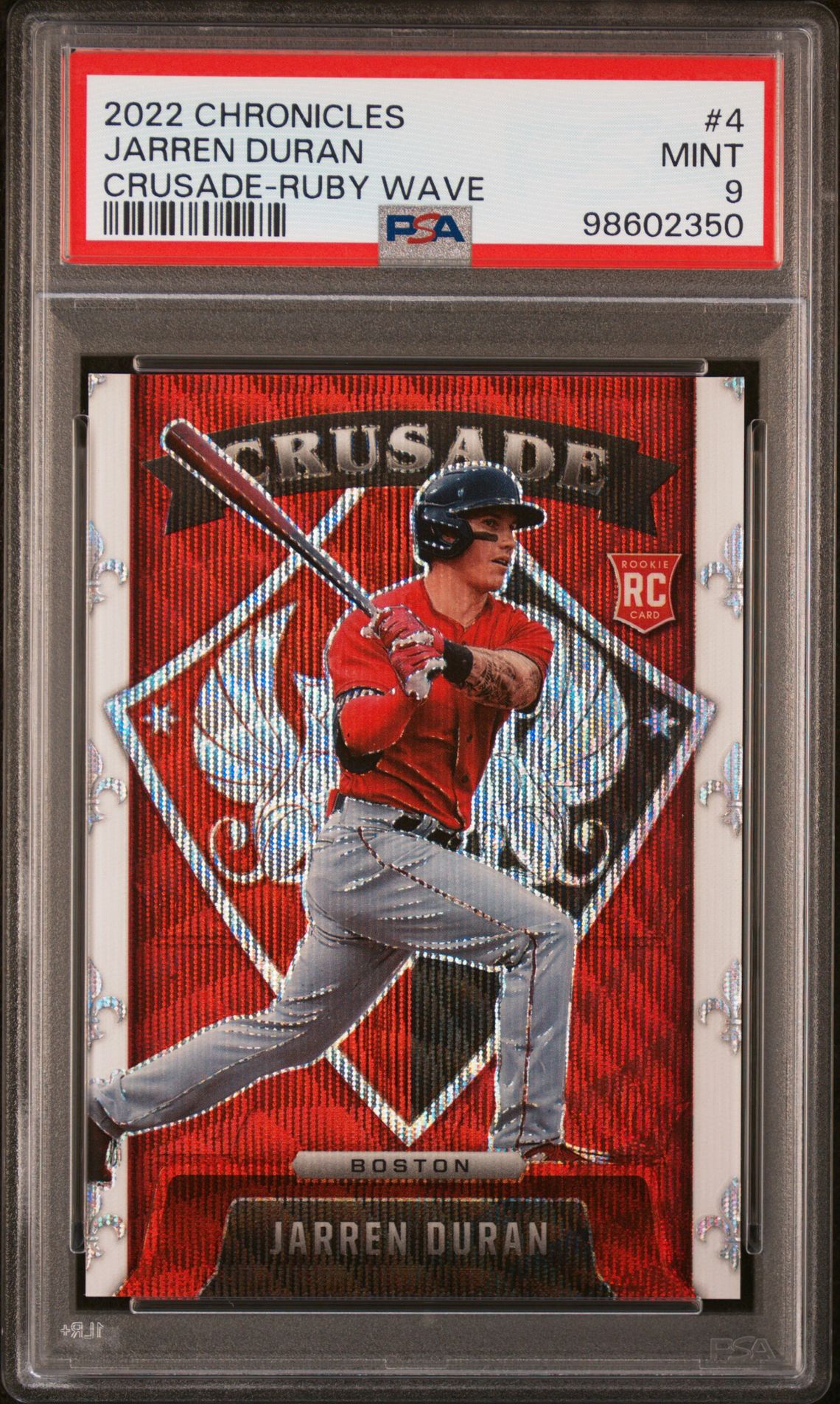 2022 Panini PANINI CHRONICLES CRUSADE RUBY WAVE #4 Jarren Duran front