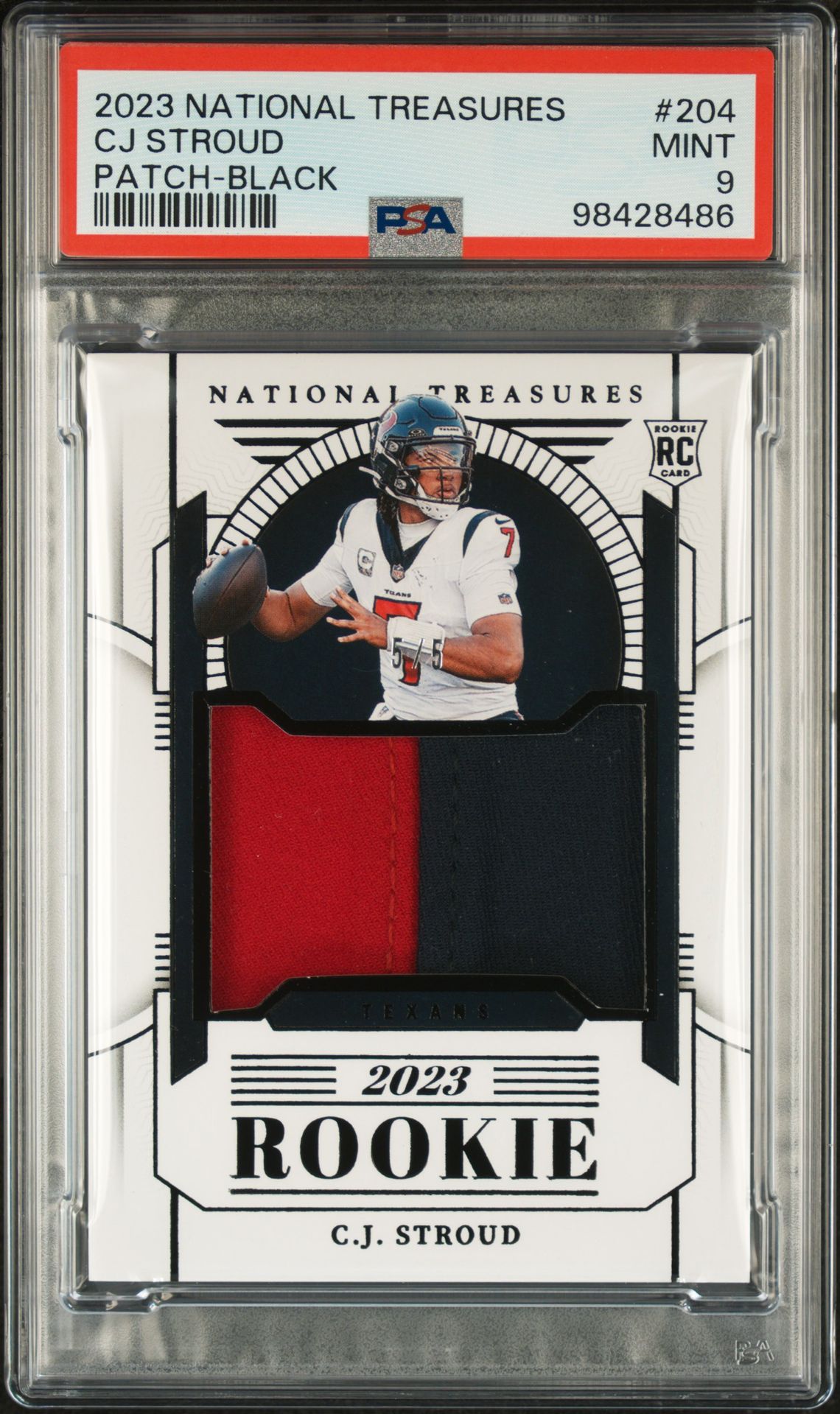 2023 Panini National Treasures Cj Stroud #204 (Patch-Black) Mint 9 front
