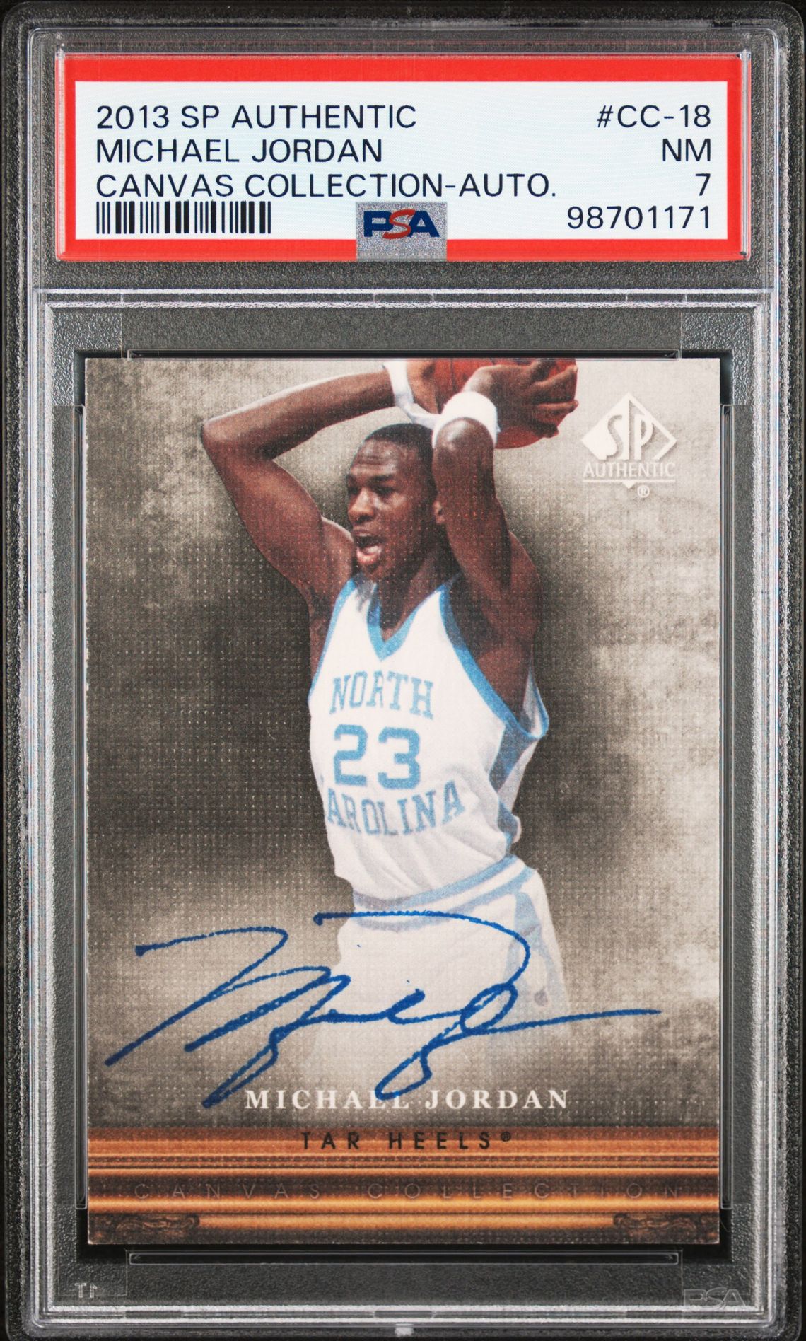 2013 Sp Authentic Canvas Collection Michael Jordan #Cc-18 (Canvas Collection-Auto.) Nm 7 front