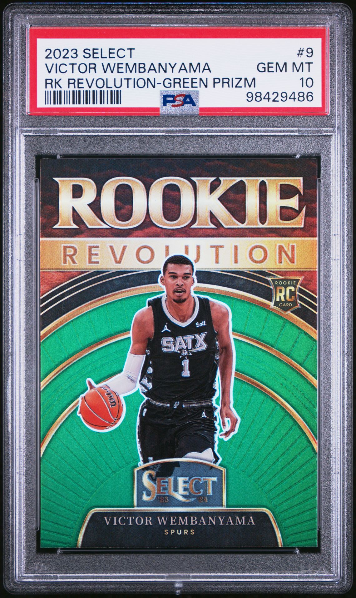 2023 Panini Select GREEN PRIZM #9 Victor Wembanyama front