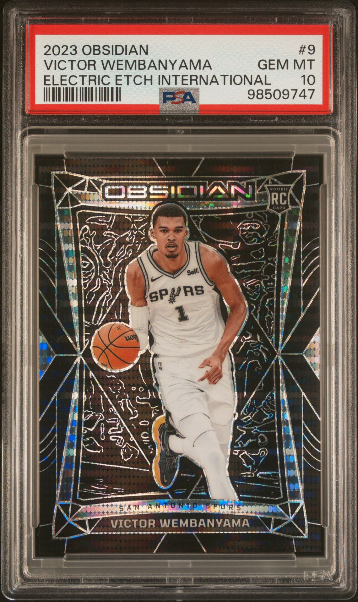 2023 Panini PANINI OBSIDIAN ELECTRIC ETCH INTERNATIONAL #9 Victor Wembanyama front