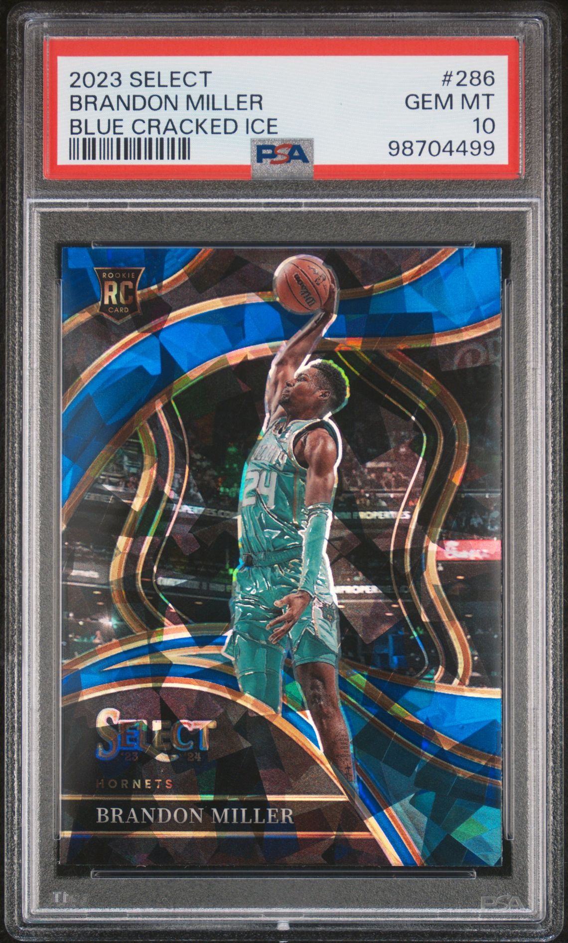 2023 Panini PANINI SELECT BLUE CRACKED ICE #286 Brandon Miller front
