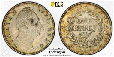 1835.(B) Rupee SW-1.47 AU53