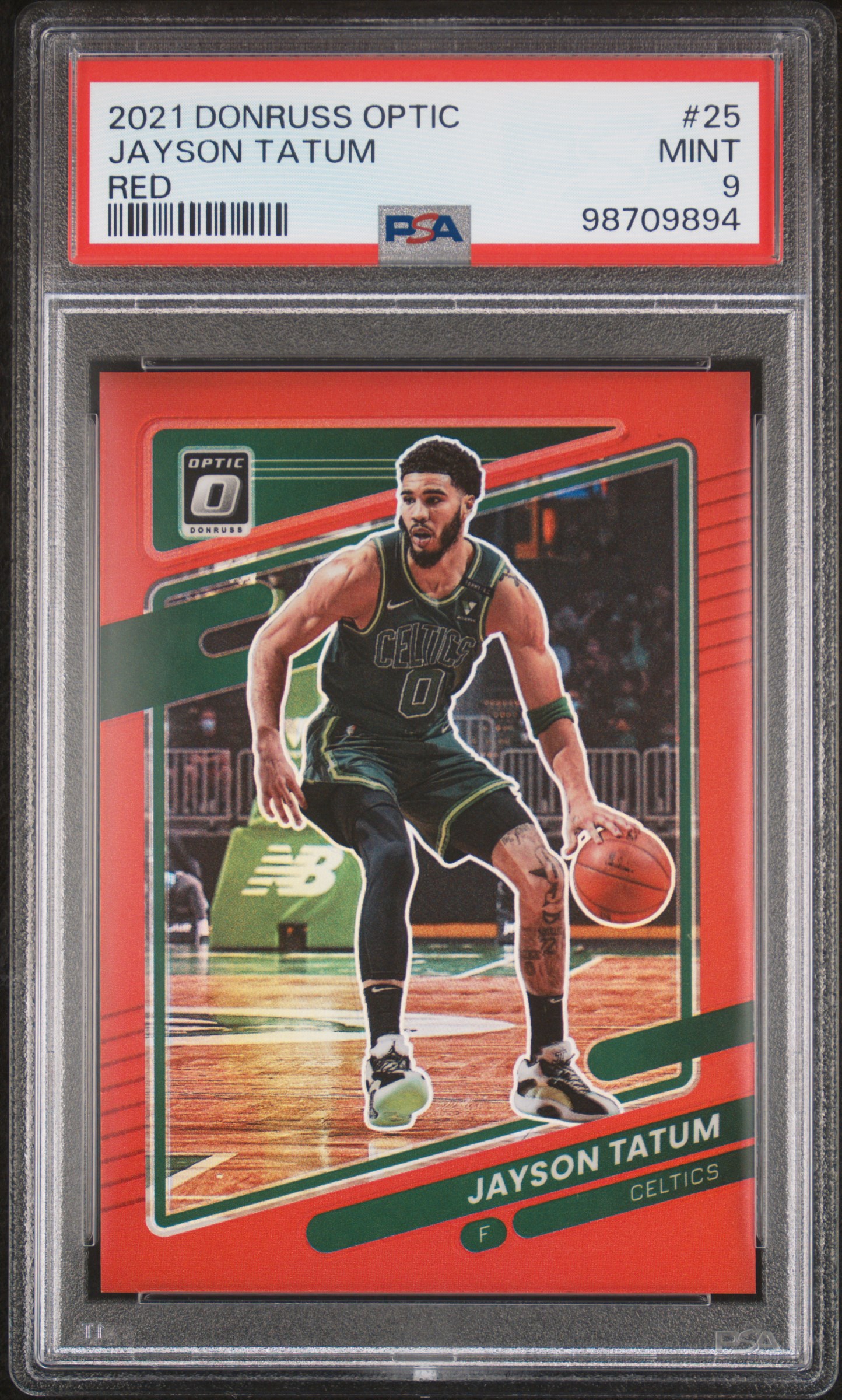 2021 Panini Donruss Optic Jayson Tatum #25 (Red) Mint 9 front