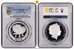 2000-P $5 Olympic - Lizard PR69DCAM