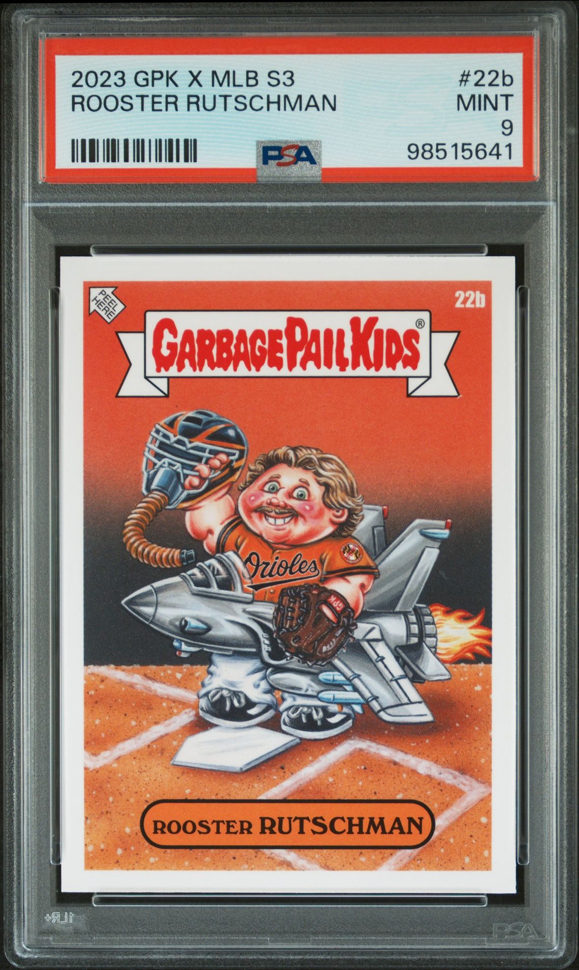 2023 Topps Garbage Pail Kids X Mlb Series 3 Rooster Rutschman #22B Mint 9 front
