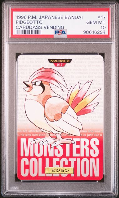 Pidgeotto card PSA 10, cert 98616294