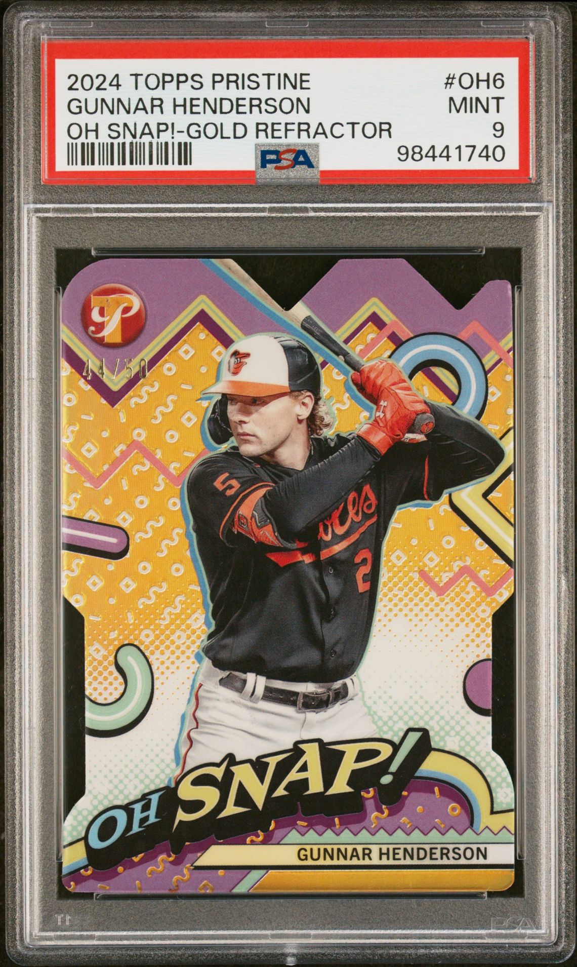 2024 Topps TOPPS PRISTINE OH SNAP! GOLD REFRACTOR #OH6 Gunnar Henderson front