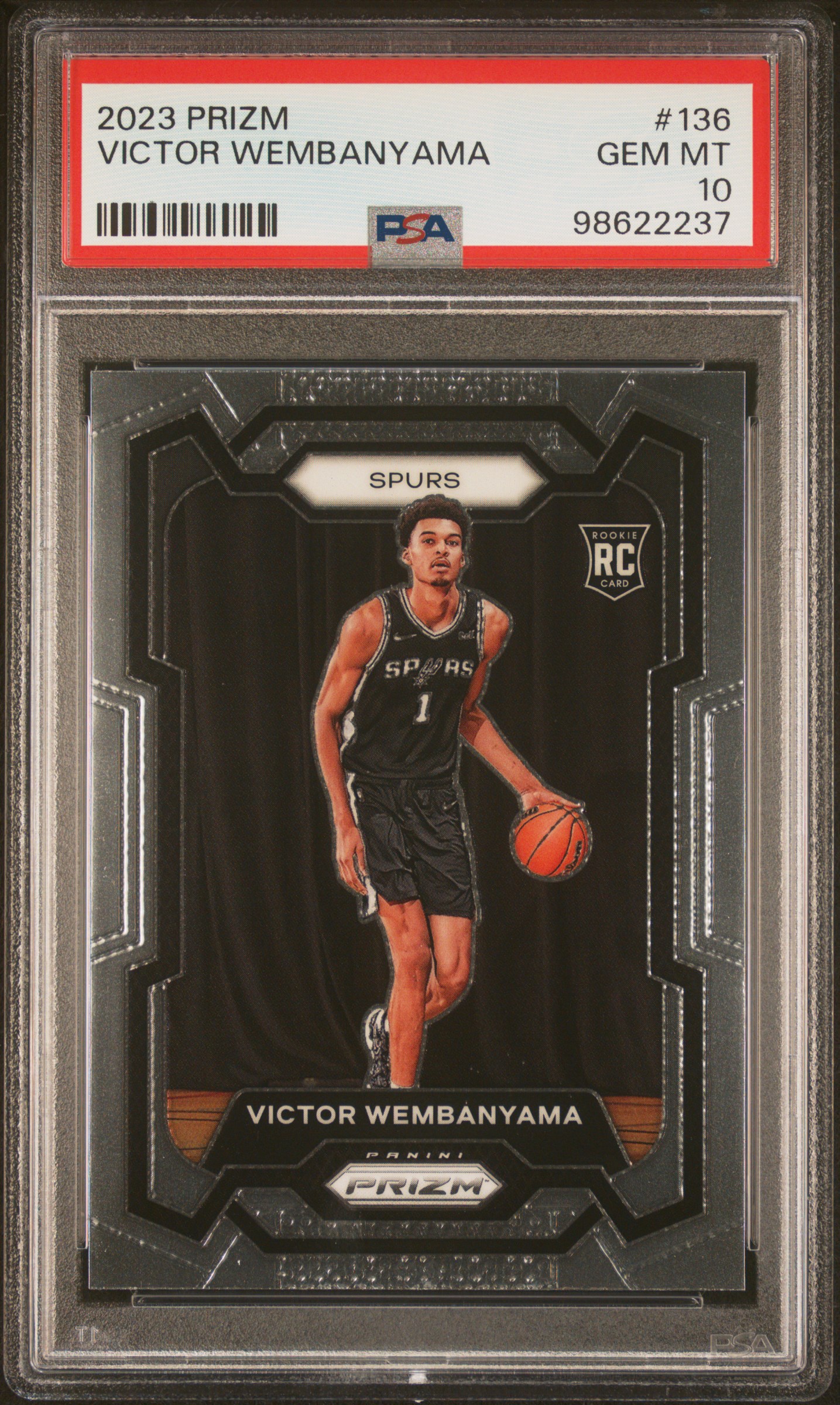 2023 Panini Prizm Victor Wembanyama #136 Gem Mt 10 front