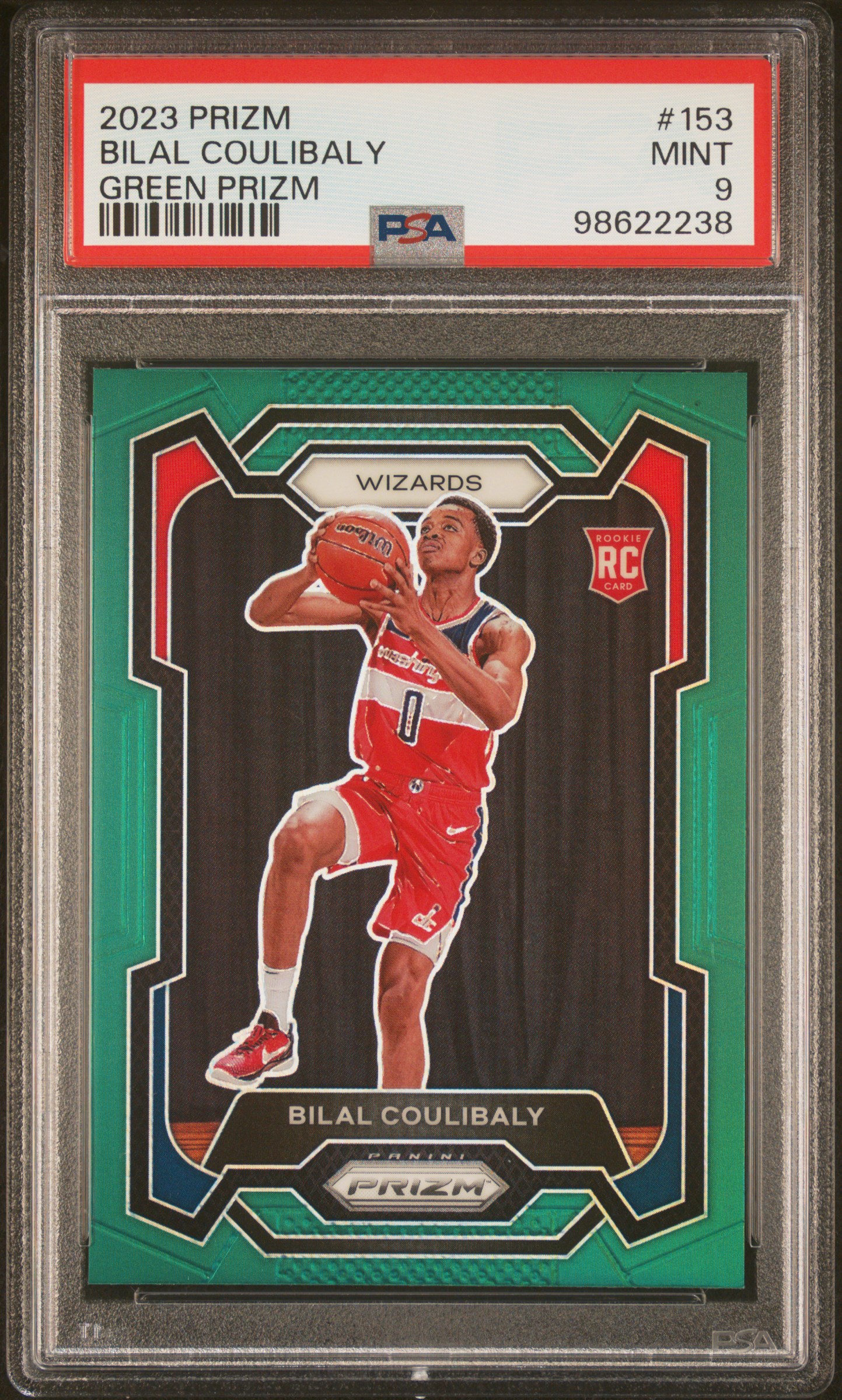 2023 Panini Prizm Bilal Coulibaly #153 (Green Prizm) Mint 9 front