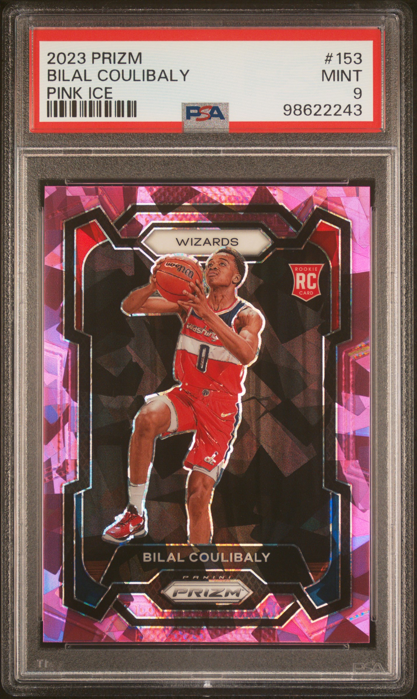 2023 Panini Prizm Bilal Coulibaly #153 (Pink Ice) Mint 9 front