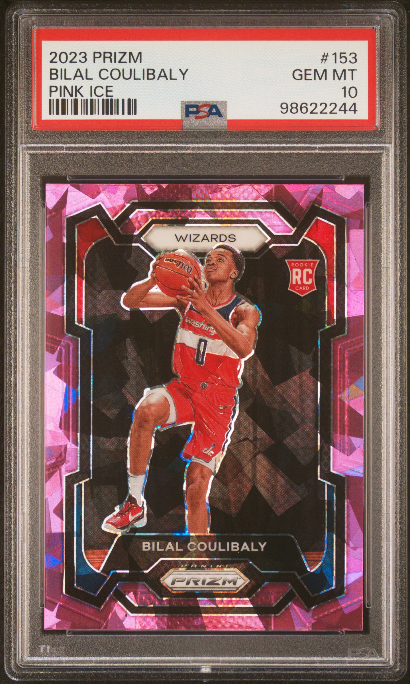 2023 Panini Prizm Bilal Coulibaly #153 (Pink Ice) Gem Mt 10 front