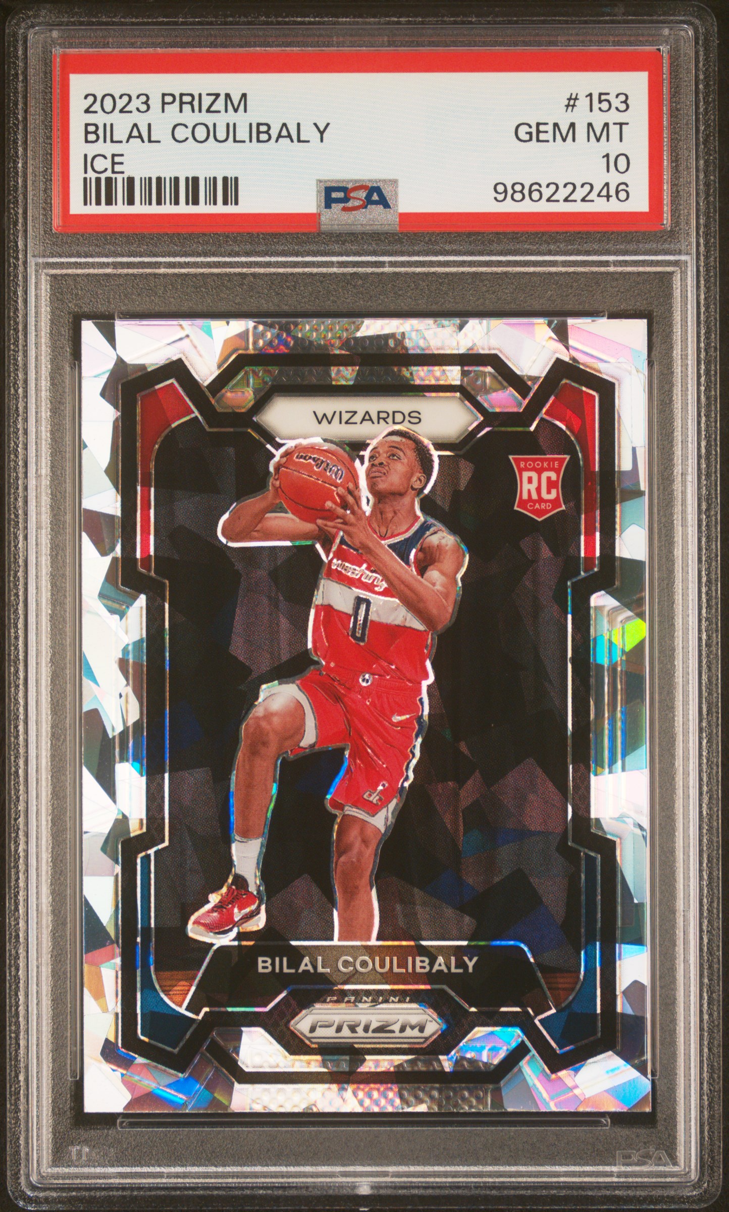 2023 Panini Prizm Bilal Coulibaly #153 (Ice) Gem Mt 10 front