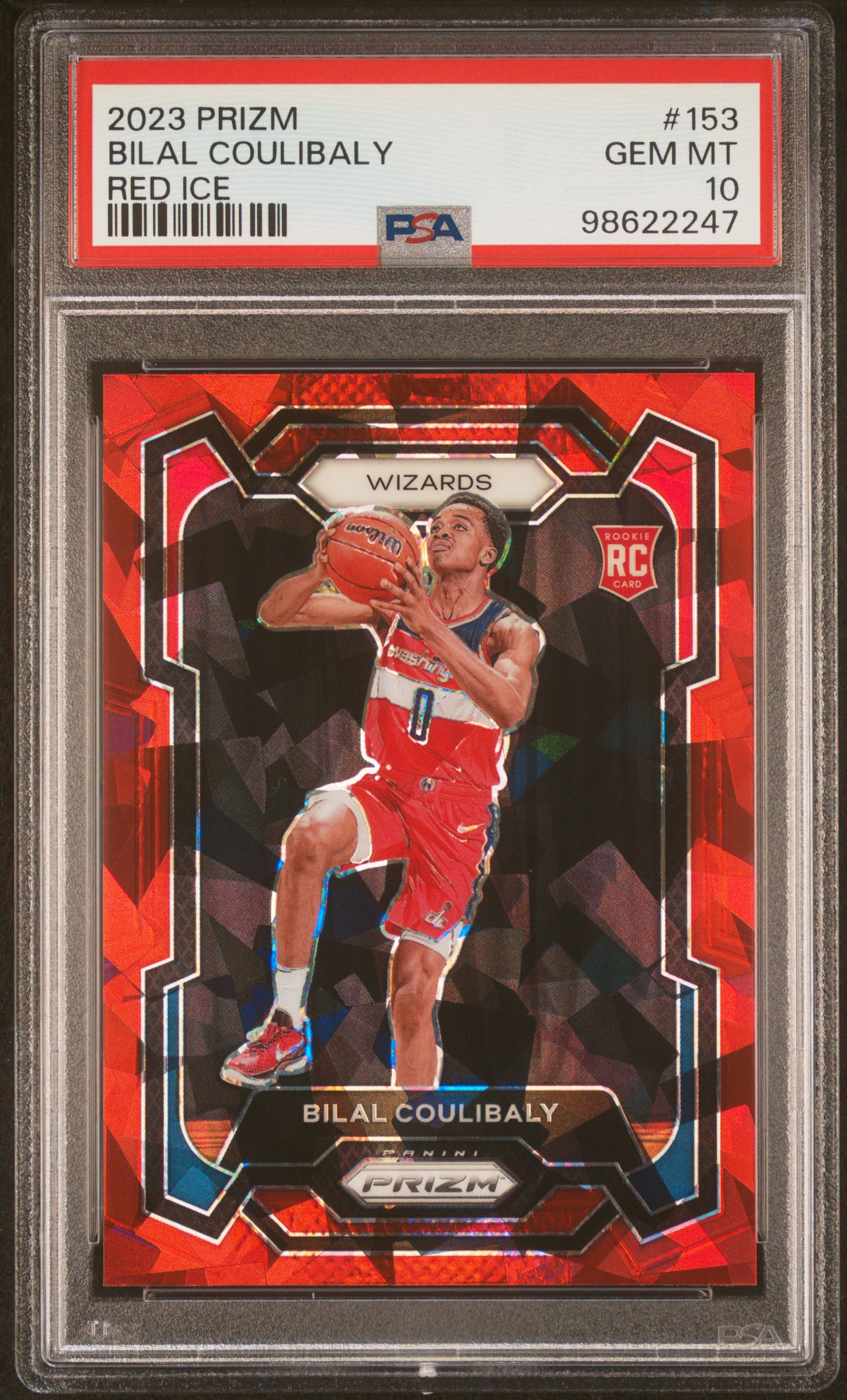 2023 Panini Prizm Bilal Coulibaly #153 (Red Ice) Gem Mt 10 front