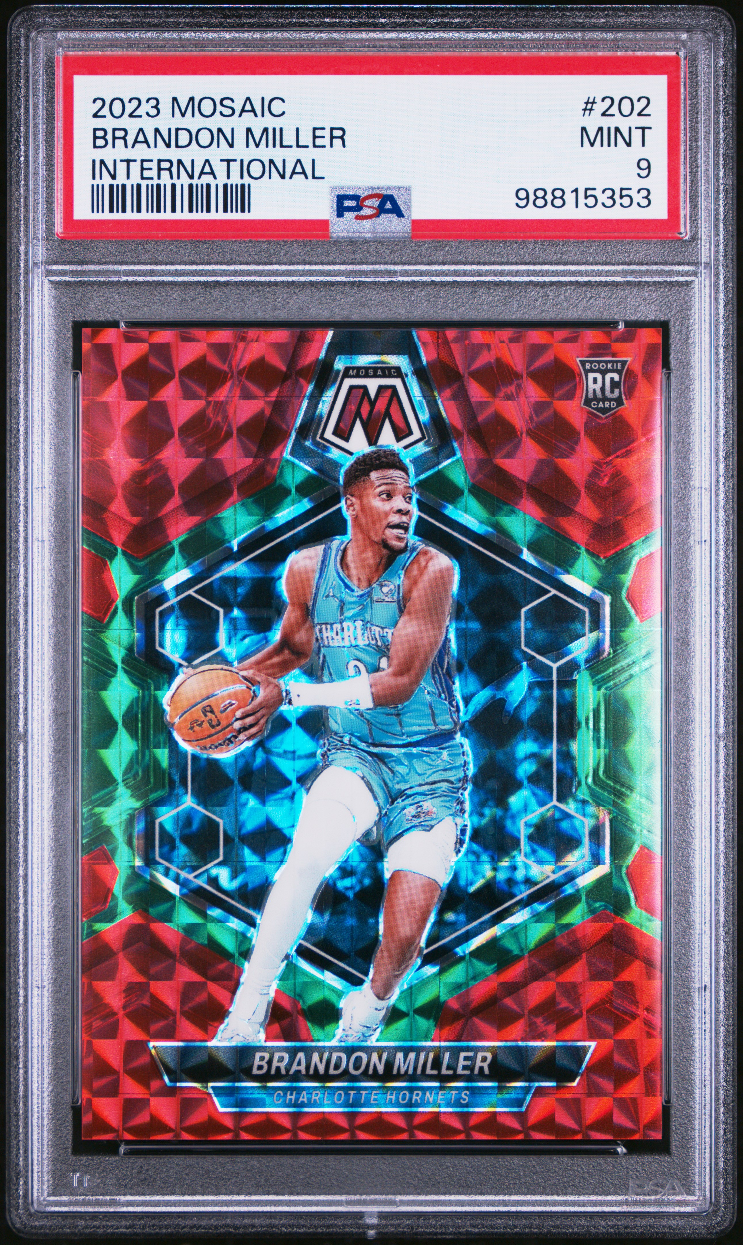 2023 Panini Mosaic Brandon Miller #202 (International) Mint 9 front