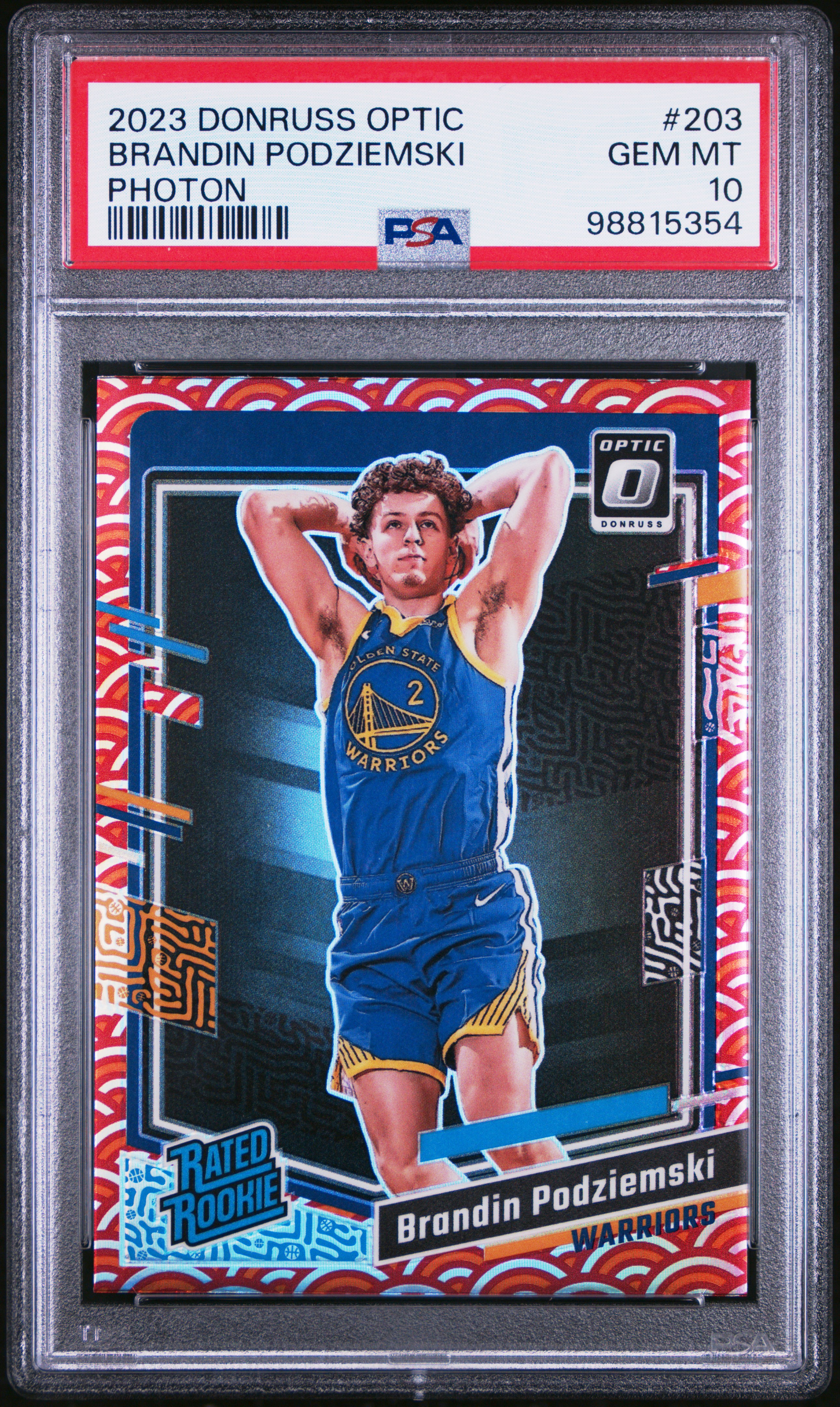 2023 Panini Donruss Optic Brandin Podziemski #203 (Photon) Gem Mt 10 front